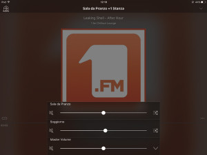 L’app permette la regolazione del volume negli ambienti in maniera indipendente.