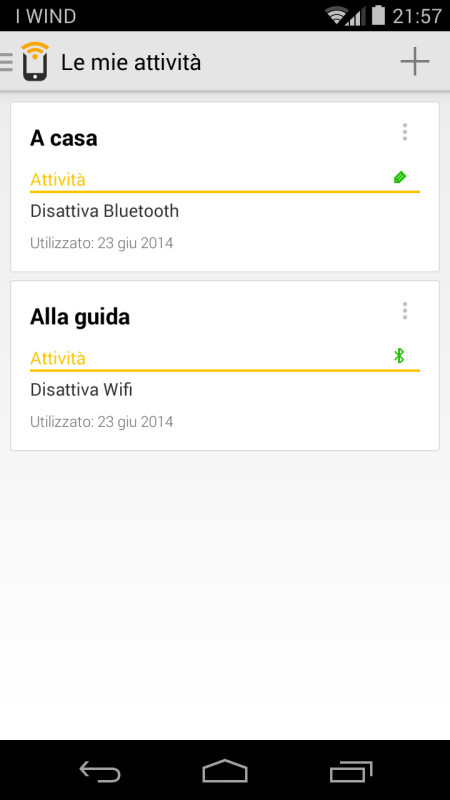 Per sfruttare al meglio le peculiarità della tecnologia NFC si può installare l’app Trigger, che consente di programmare i tag NFC associandoli a una serie di azioni che vengono eseguite ogni volta che il telefono li sfiora.