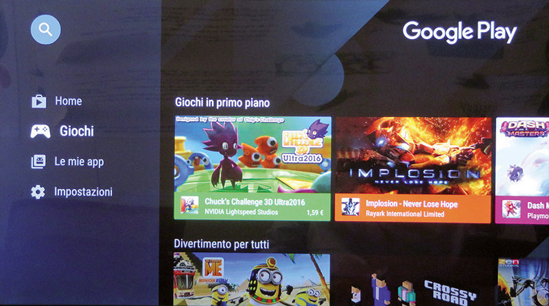 Il Play Store di Google permette di installare app e giochi sul dispositivo.