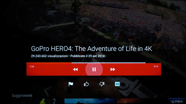 Uno dei tanti video 4K disponibili su YouTube.