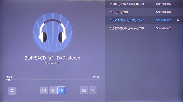 Provando il riproduttore multimediale ho scoperto casualmente che decodifica anche le tracce DXD.