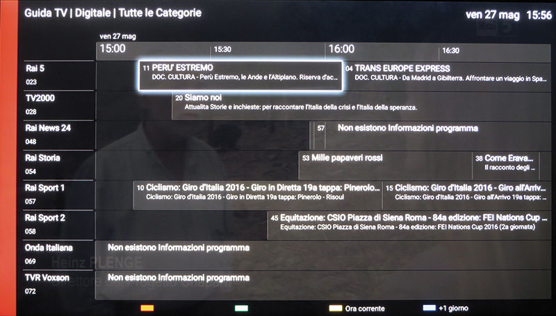 Molto completa la guida TV, accessibile pure attraverso l'app per smartphone e tablet.