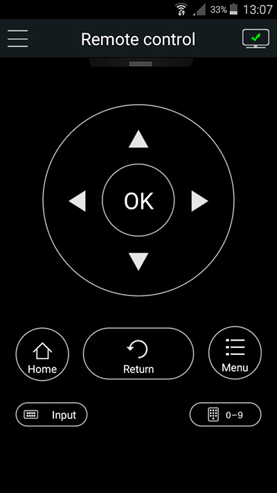 Una schermata dall’app nScreen per il controllo del TV da smartphone.