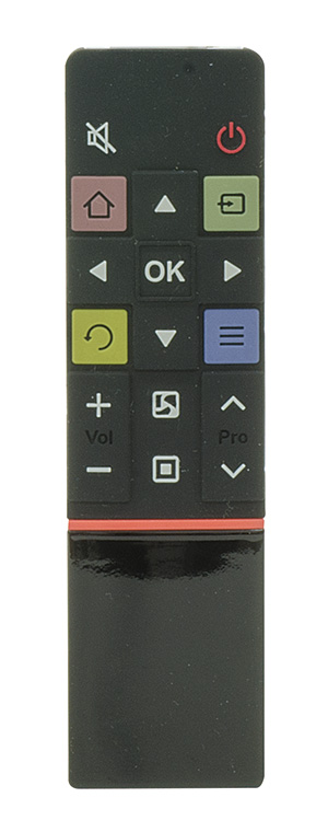Il telecomando secondario è molto compatto e contiene soltanto i tasti principali per la gestione del TV.