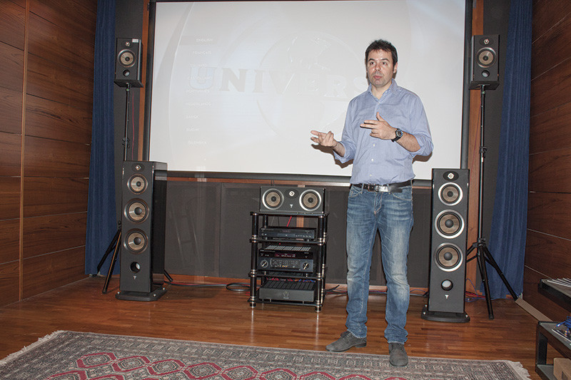 La sala home theater di HiFi Di Prinzio, perfettamente  tarata con 11.1 diffusori, ha dato la possibilità ad Enrico Bonfante di dimostrare le potenzialità dei sintoamplificatori Yamaha.