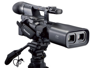 La videocamera 3-D di Panasonic recentemente presentata al CES 2010. Rilascio previsto per l'inverno 2010, costo: 21.000 USD.