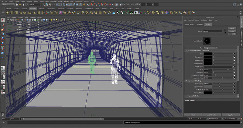 Schermata del software 3D Maya della Autodesk.