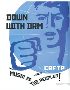 Figura 3. Simboli e manifestazioni antiDRM (da DefectiveByDesign.org).