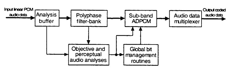 Fig. 4. Diagramma a blocchi del codificatore Coherent Acoustics.
