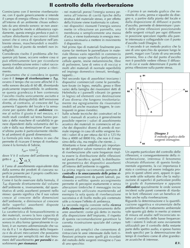 Il controllo di riveberazione